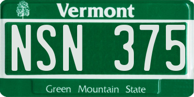 VT license plate NSN375