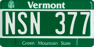 VT license plate NSN377