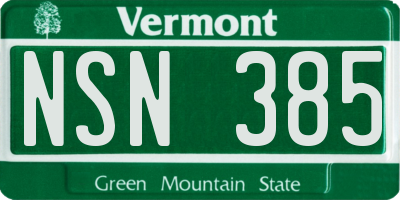 VT license plate NSN385