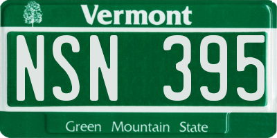 VT license plate NSN395