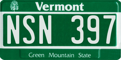 VT license plate NSN397