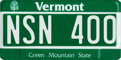 VT license plate NSN400