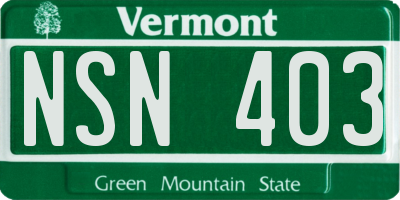 VT license plate NSN403