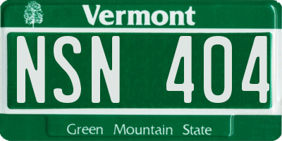 VT license plate NSN404