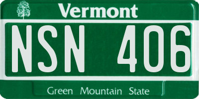 VT license plate NSN406