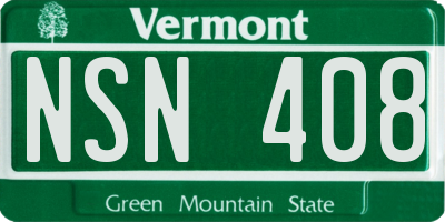 VT license plate NSN408