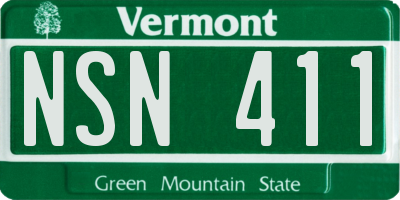 VT license plate NSN411