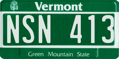 VT license plate NSN413