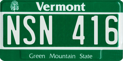 VT license plate NSN416