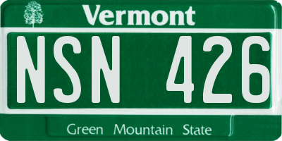 VT license plate NSN426