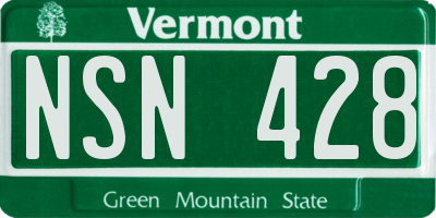 VT license plate NSN428