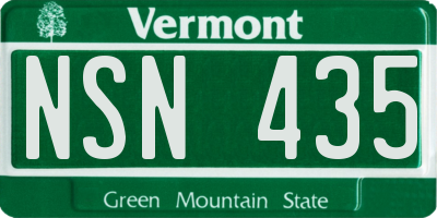 VT license plate NSN435