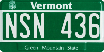 VT license plate NSN436