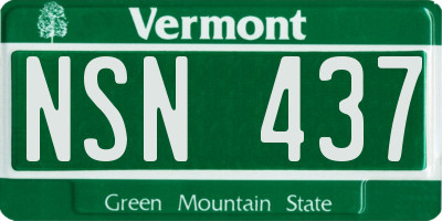 VT license plate NSN437