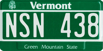 VT license plate NSN438