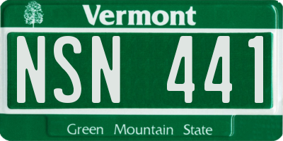 VT license plate NSN441