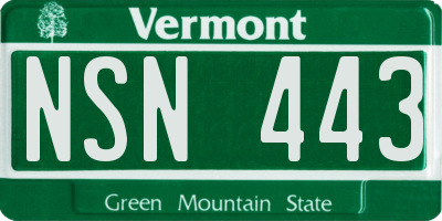 VT license plate NSN443