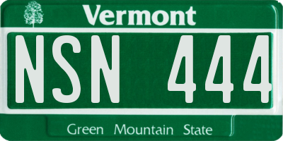 VT license plate NSN444
