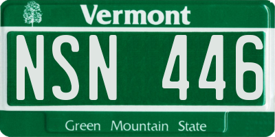 VT license plate NSN446
