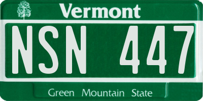 VT license plate NSN447