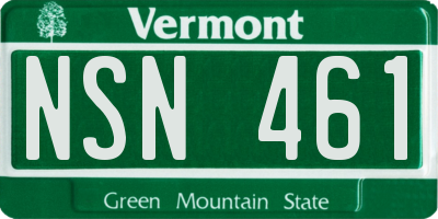 VT license plate NSN461