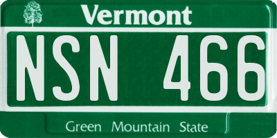 VT license plate NSN466