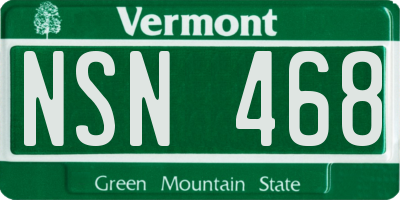 VT license plate NSN468