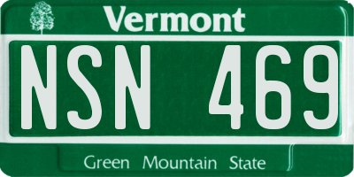 VT license plate NSN469