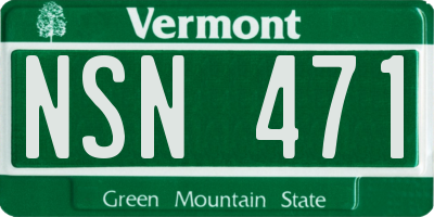 VT license plate NSN471