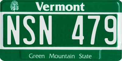 VT license plate NSN479