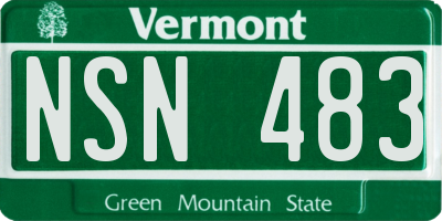 VT license plate NSN483