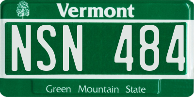 VT license plate NSN484