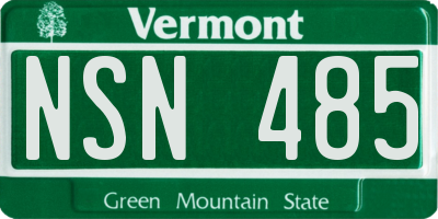 VT license plate NSN485