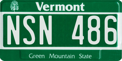 VT license plate NSN486