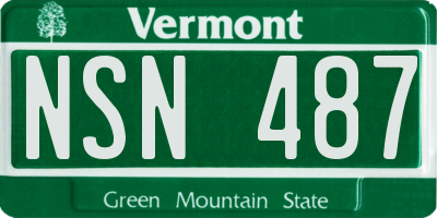 VT license plate NSN487