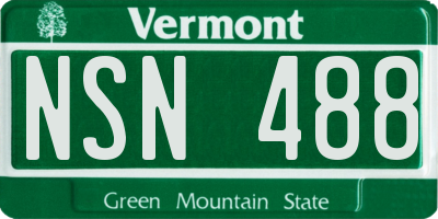 VT license plate NSN488