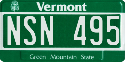 VT license plate NSN495