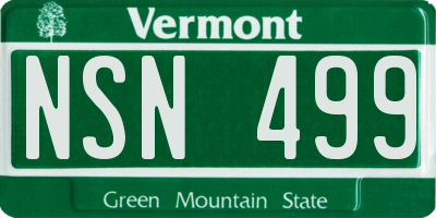 VT license plate NSN499