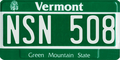 VT license plate NSN508