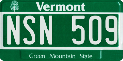 VT license plate NSN509