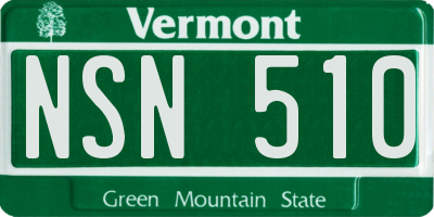 VT license plate NSN510