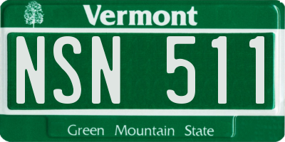 VT license plate NSN511