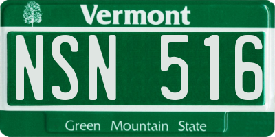 VT license plate NSN516