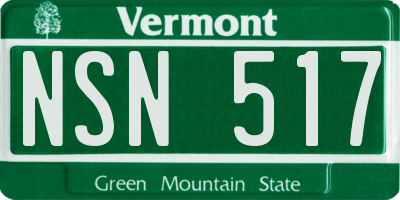 VT license plate NSN517