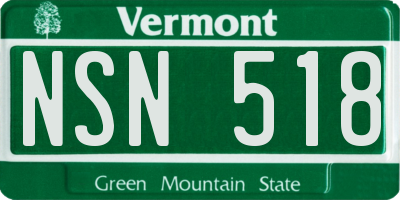 VT license plate NSN518