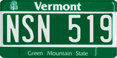 VT license plate NSN519