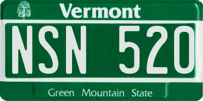 VT license plate NSN520