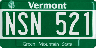 VT license plate NSN521