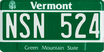 VT license plate NSN524