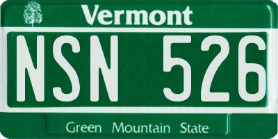 VT license plate NSN526